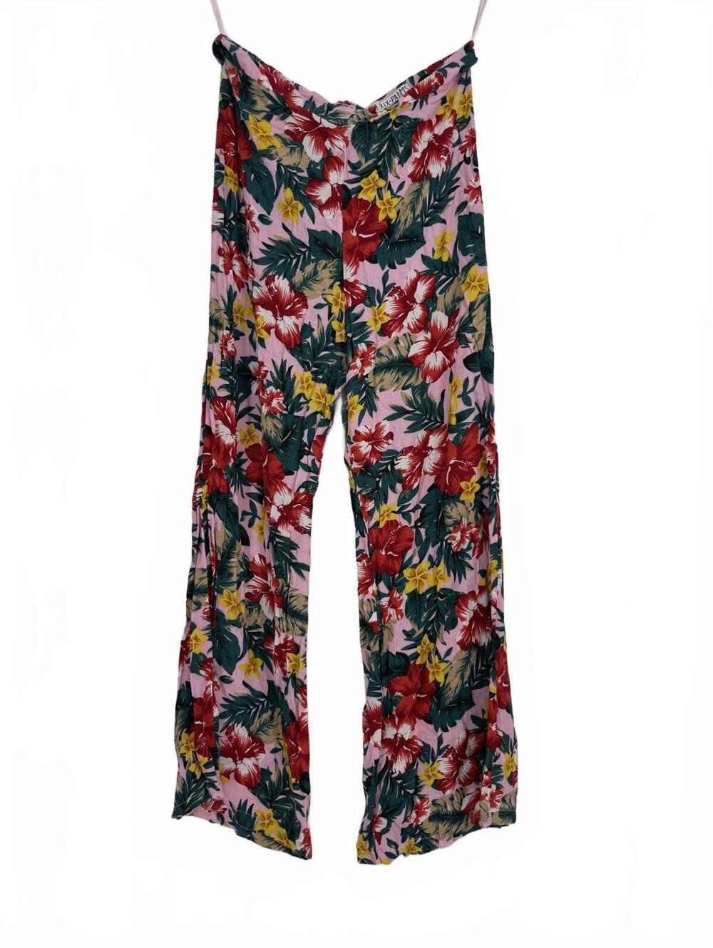 XIX palms Honolulu Hawaii women's pants size 3 wide leg tropical Floral